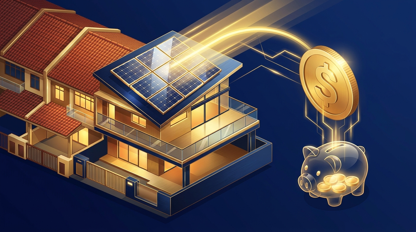 Singapore solar panel cost and 25-year return infographic